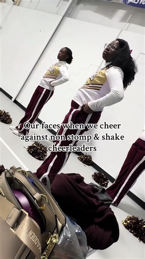 This was their first time cheering against a team that wasn’t #stompnshake so they were genuinely confused 😂 #cheer #cheerleading #cheerleader #stompnshake