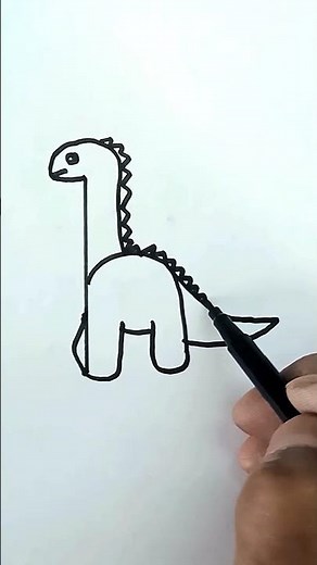 How to draw a dinosaur from number 2 #shorts #viral #drawing #art #dinosaur