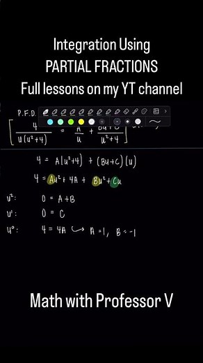Integrals with PARTIAL FRACTIONS! #mathwithprofessorv #partialfractiondecomposition #calculusvideos