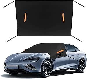 Car Windshield Cover for Snow and Ice, Leaves and Sun Shade, All Weather 600D Oxford Fabric Waterproof Winter Hail Covers Protector for Cars and Compact SUV | Standard Size