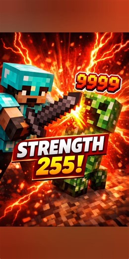 Minecraft Strength 255 Command 😱 One Hit Kill! #minecraft #trending #powerful #command
