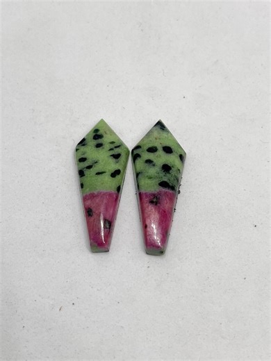 Natural Ruby Zoisite Gemstone Pair, Heart Shape, Red Green Cabochon Making Jewelry - Etsy