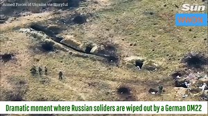 Dramatic moment where Russian soldiers are wiped out by a German DM22 directional anti-tank mine fired by Ukrainian troops | WWDN
