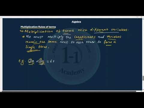 Algebra: Multiplication Rule of terms
