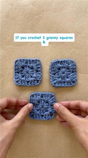 If you have 3 granny squares…. ✨ #easycrochet #crochettutorial #grannysquarebags #minibag