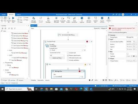 UiPath | Easy Develop Process Read Outlook Email in UiPath.