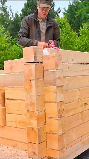 Log Cabin The Walls are Almost Ready, Building Alone #offgrid ##logcabin #primitivetechnology #woodworkingskills #camping #outdoorlife #bushcraft #bushcraftsurvival #buildingskills #diy #adventuretime #adventure | Bushcraft Share