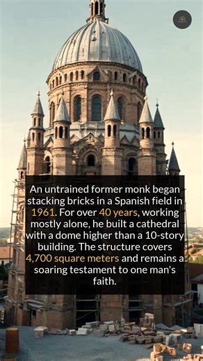 Justo Gallego Martínez was a former Trappist monk who left his monastery after contracting tuberculosis. He embarked on his life's work in Mejorada del Campo on October 12, 1961, initially to fulfill a vow to the Virgin Mary. While the popular tale is of solitary endeavor, he did receive occasional help from a local, Ángel López Sánchez, his six nephews, and volunteers. The makeshift cathedral, built without formal architectural plans or official permits, features recycled and donated materials 