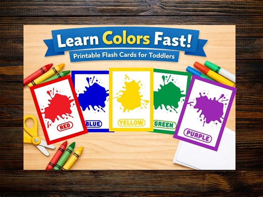 Printable Color Flash Cards for Kids. Preschool, Montessori Colors Activity Tool PDF - Etsy