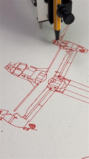Drawscape on Instagram: "🛍️ Shop Aircraft Art (V-22 Osprey) Build your own custom blueprint art @ https://www.drawscape.io Drawn with precision using Stabilo Fineliner 88 pens, this piece captures the iconic V-22 Osprey in stunning detail. Every line is plotted by our vintage pen plotter, bringing this versatile aircraft to life with analog charm and digital accuracy. Custom aviation art like no other. ✈️ Aircraft: V-22 Osprey 🤖 Plot Time: 9m 5s 📏 Pen Distance: 43.2 feet / 13.2 meters #aviati