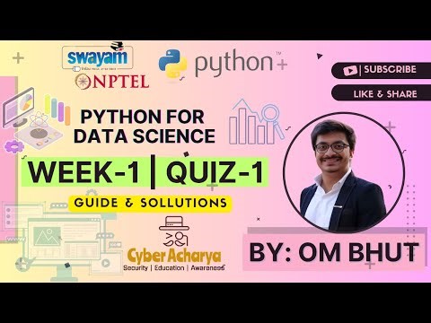 "Python for Data Science Jun Dec 2025" Week 1 Quiz 1 GUIDANCE & SOLUTION by Om Bhut on Cyber Acharya