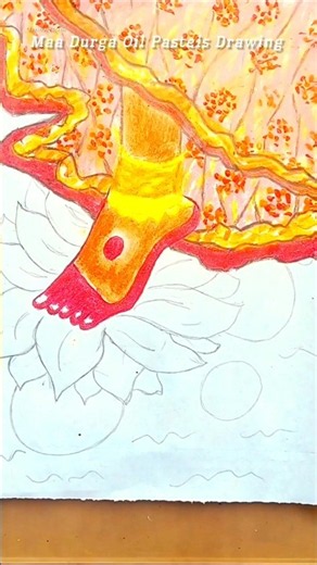 Maa Durga Oil Pastels Drawing| part-2 #shorts#maadurga#trending