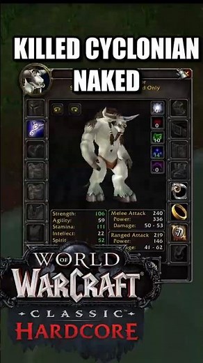 KILLED CYCLONIAN NAKED IN WOW HARDCORE #shorts