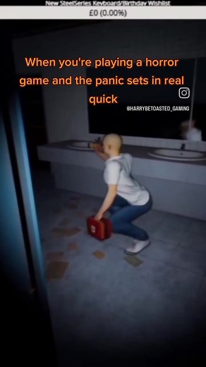 Went from 0 - 100 panic mode 😂 #pcgaming #streamersoftiktok #lunchlady #lunchladygame #lunchladygameplay #horror #horrorgames #outlastfans #funny #scared