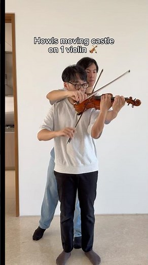 Howls moving castle on 1 violin 🎻