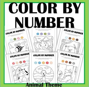 Color by Number – Animal & Insect Theme - 17 Fun Coloring Pages