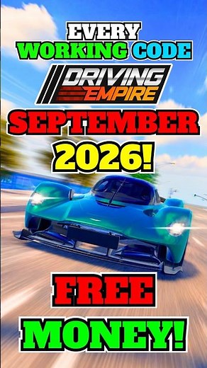 💸Every Working Code in Driving Empire September 2026!