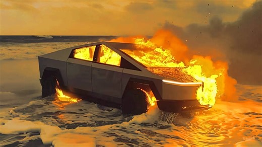 Images of a Tesla Cybertruck Engulfed in Fire Fuel Online Hoaxes