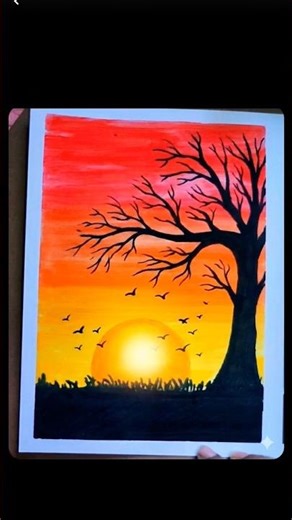 Beautiful Sunset 🌞 Painting #painting #sunsetpainting #astheticart