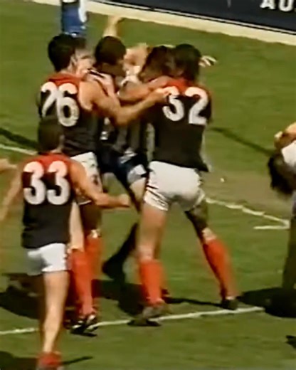 Melbourne’s Andy Goodwin let’s a few fly in the 1993 Reserves Grand Final #afl #melbournefc