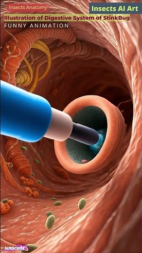 Digestive System Animation of a Stinkbug | Insects Anatomy | Insects AI Art | 36