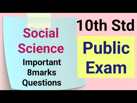10th Std - Social | Public Exam - Important Questions