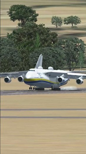 Spectacular Sim Landing of World's Largest Plane Antonov AN-225 #shorts