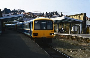 Class 143 DMUs @ Whitby, 19/07/1987 [slide 8760]