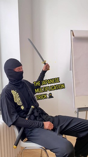 The Japanese multiplication trick 🥷 #math #mathtrick #multiplication #calculation