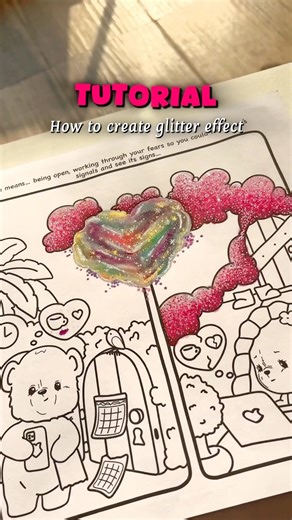 Glitter effect tutorial #adultcoloring #arttutorial #beginnerarttips #coloringvideos #arthack