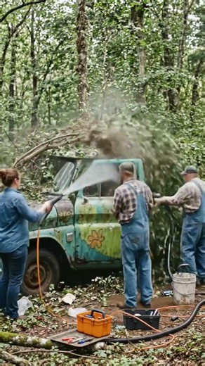 Abandoned 1964 Mystery Machine Restoration | 50 Years of Rust Brought Back to Life #shorts #ytshorts