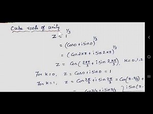 Complex numbers(Cube roots of unity)
