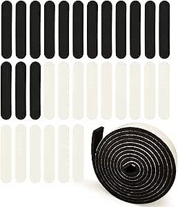 31 pieces Hat Size Reducer, Hat Size Tape, Hat Reducer Inserts Tape Self Adhesive Foam Hats Reducing Tape Roll for Hat Cap, Black and White