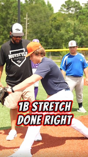 Quick breakdown on how to stretch at first base without losing your balance—righty or lefty, this matters. Want more? Check out my online 1B course. DM “1st Base” or go to www.moystylebaseball.com #FirstBaseWork #BaseballFootwork #InfieldTraining #MoyStyleBaseball | MoyStyle Baseball