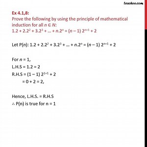 Question 8 - Prove 1.2   2.22   3.23   ..   n.2n = (n-1) 2n 1   2