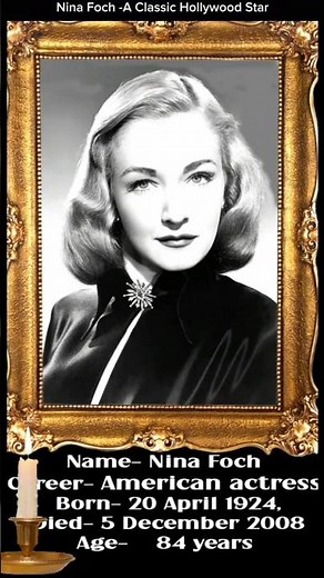 Nina Foch Biography in 100 Words | Life & Death of a Classic Hollywood Star #ninafoch #history