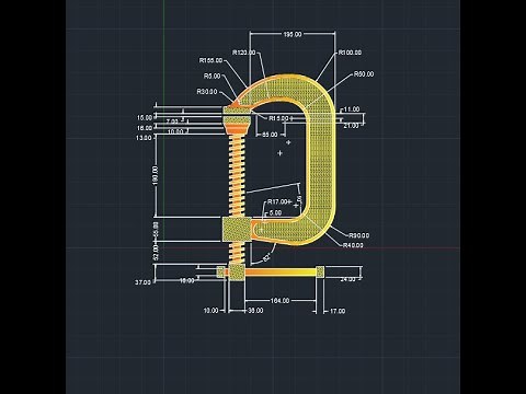 AUTO CAD 2D C-CLAMP/ G-CLAMP 2D DRAWING/ ISOMETRIC PROJECTION/#2D BASIC DRAWING