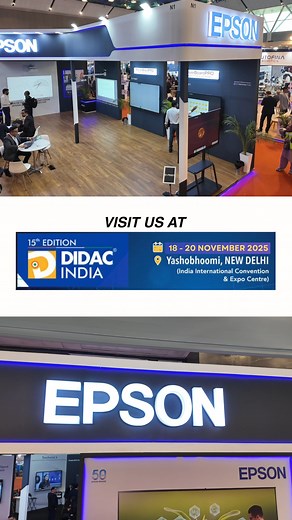 1K reactions · 32 shares | We’re excited to showcase our latest range of IFPD and Interactive Projectors at Didac Expo 2025, happening from 18–20 November at Yashobhoomi, New Delhi. Visit us at Stall N1, Hall 1 to experience Epson’s cutting-edge display technology in action. Watch live demos, explore smart solutions, and see how Epson is transforming the future of education. #DidacExpo #Epson #EdTech #IFPD #InteractiveProjector | Epson | Facebook