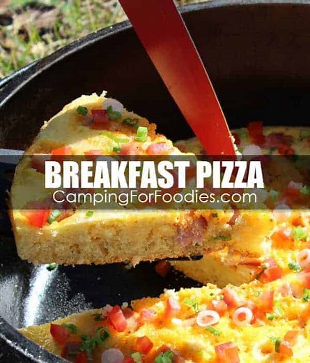 Pizza For Breakfast? Dutch Oven Breakfast Pizza Camping Recipe!