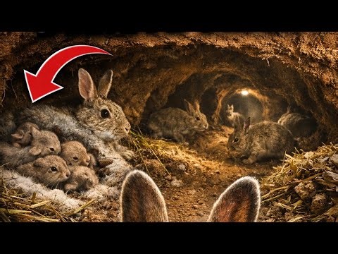 Inside a Rabbit’s Secret Underground Colony 🐰 | Micro Camera Discovery