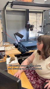 Call her the palaeo paparazzi 📷 When prepared specimens arrive in Collections, Jill ensures they get photographed for our database. This hadrosaur caudal (tail) vertebra was collected in Horseshoe Canyon as part of an incomplete skeleton in 2023. #behindthescenes #royaltyrrell #palaeontology #science #didyouknow | Royal Tyrrell Museum of Palaeontology