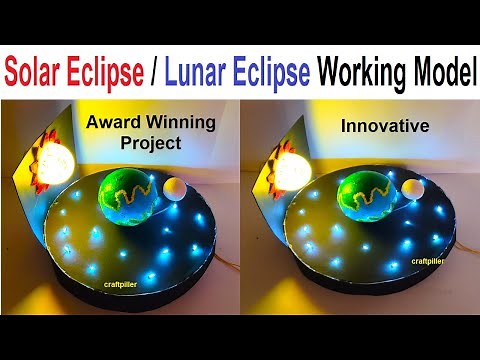 solar eclipse - lunar eclipse - earth rotation working model (3d) science project - craftpiller