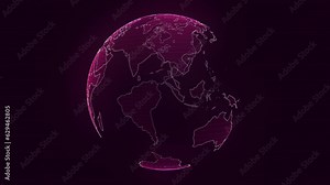 Animation of earth rotating and zoom out, Global communication concept, 4k Resolution. Stock Video