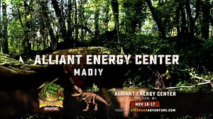 For The first time. Dinosaur Adventure roars into Madison, featuring 80 life-sized dinosaurs, the 40-foot T-Rex, Triceratops, Velociraptor. Family fun activities. live entertainment, Velociraptor training sessions, baby dinosaur meet and greet. November 16 & 17, 2019 at Alliant Energy Center in Madison. visit www.dinosauradventure.com | Dinosaur Adventure | Facebook