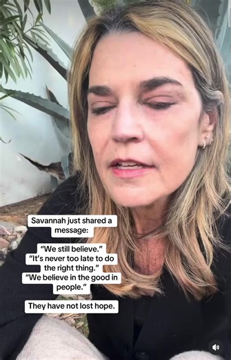 Savannah posted tonight sharing that the family still believes Nancy is alive. She said to whoever has her or knows something — it is never too late to do the right thing. They are choosing hope. They are choosing faith in the good in people. No speculation. No noise. Just a family that still believes. If you know something, say something. #NancyGuthrie #BringNancyHome #Hope #ArizonaNews #DoTheRightThing