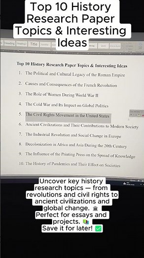 Top 10 History Research Paper Topics & Interesting Ideas