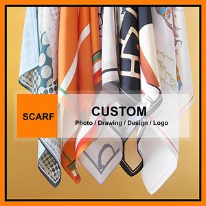 Custom Silk Scarf: Personalized Photo, Drawing, or Logo - Etsy