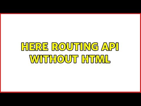 Here Routing API without HTML