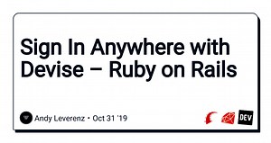 Sign In Anywhere with Devise – Ruby on Rails