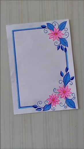 Beautiful Floral Corner Border Design/6 easy border design/Project design/Priyanka Gunwal #shorts